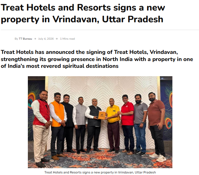 The journey of Treat Hotels signing a new property in Vrindavan