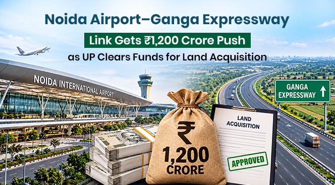 Noida Airport–Ganga Expressway Link Gets ₹1,200 Crore Push as UP Clears Funds for Land Acquisition